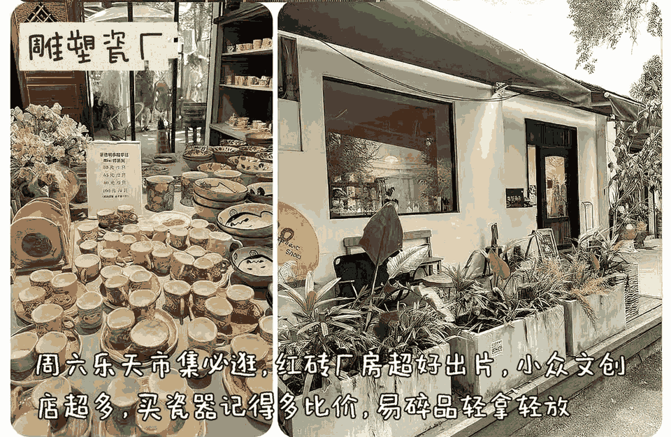 雕塑瓷厂淘货
