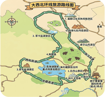 青甘小环线路线地图